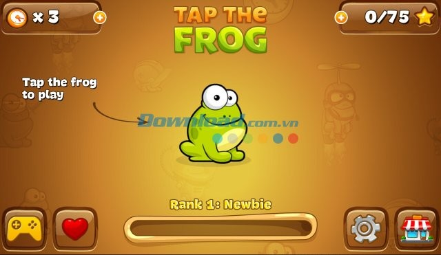 Giao diện chính của game Tap the Frog cho Android