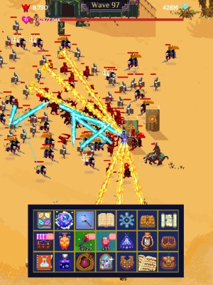 Sử dụng phép thuật để chiến đấu với kẻ thù trong game Tap Wizard 2