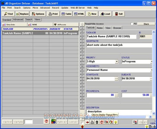 Task Job Organizer Deluxe