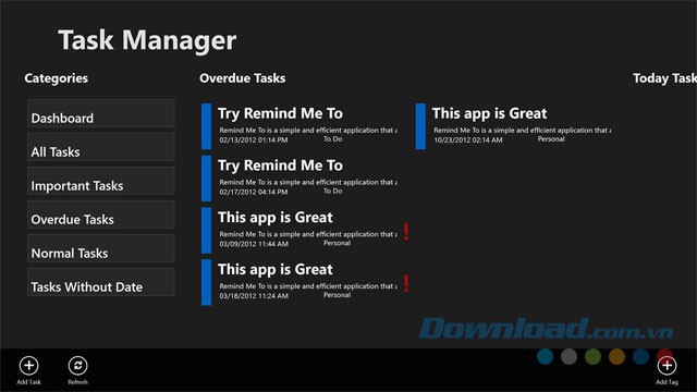 Giao diện Task Manager Free