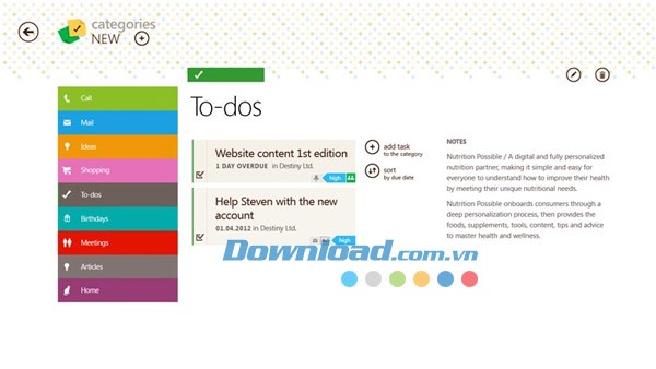 Tasks by Telerik for Windows 8