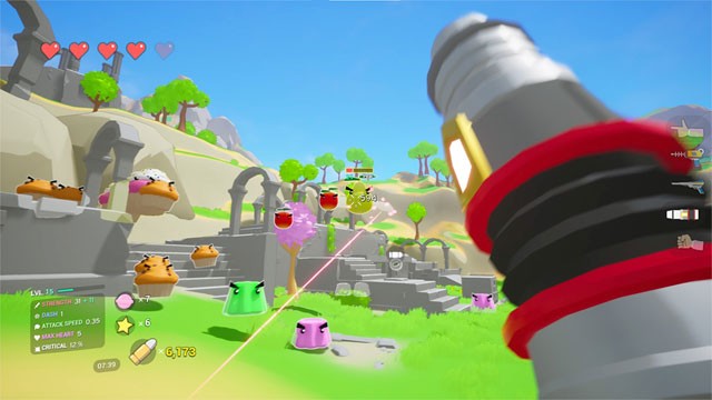 Gameplay của Tasty Arena là sự pha trộn giữa phong cách hành động, bắn súng và sinh tồn vui nhộn