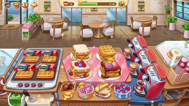 Trở thành một đầu bếp và nấu các món ăn thơm ngon trong game Tasty Diary: Cook & Makeover