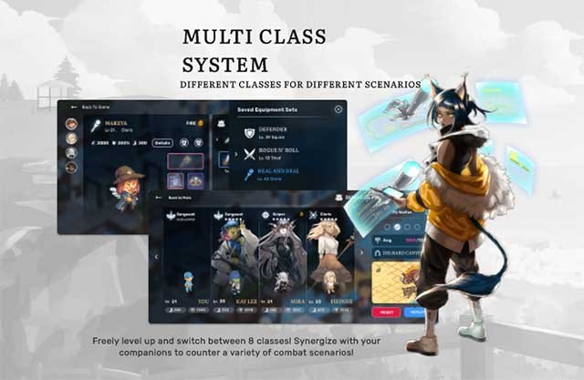 Nhân vật chính có thể tự do chuyển đổi giữa các class chiến đấu khác nhau