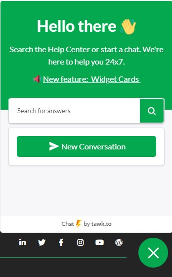 Giao diện chat với khách hàng của tawk.to app