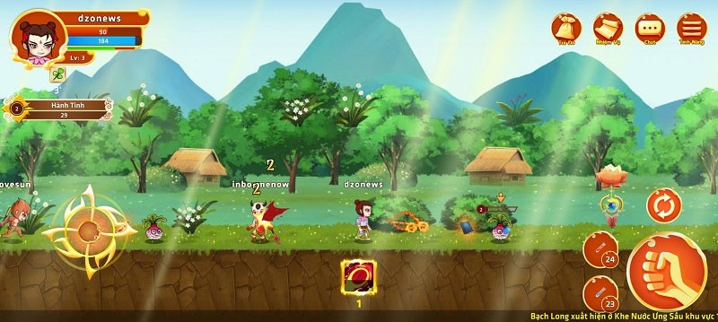 Game nhập vai, màn hình ngang với đồ họa 2D cổ điển, gợi lại tuổi thơ