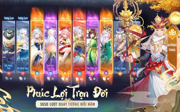 Hỗ trợ quay Tướng miễn phí 10 lần mỗi ngày