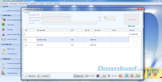 Giao diện chính của TCSoft Karaoke