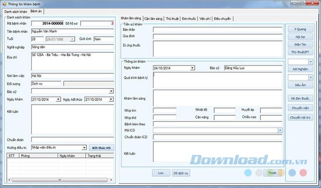 Thông tin khám bệnh