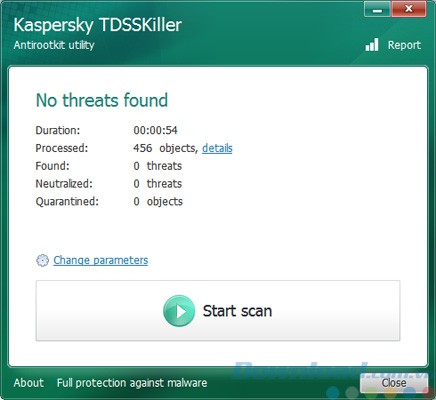 Giao diện của Kaspersky TDSSKiller