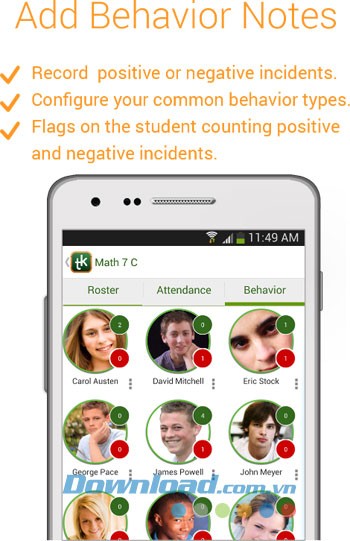 Ghi chú các hành vi tốt hoặc xấu