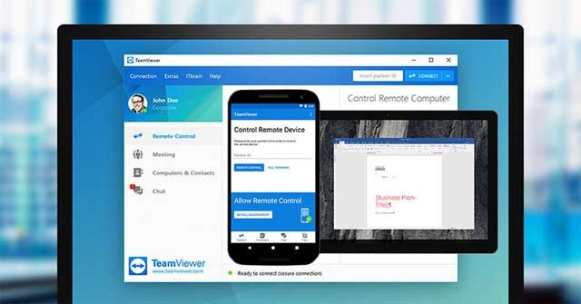 TeamViewer for Remote Control giúp quản lý và kiểm soát máy tính thông qua thiết bị di động