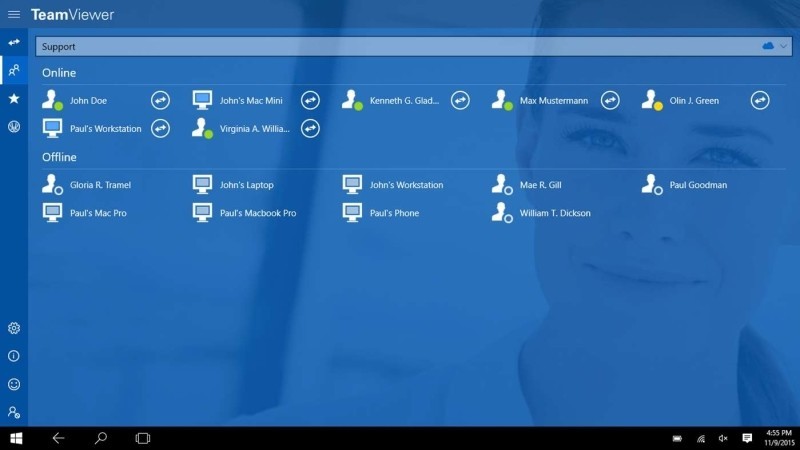 Danh sách máy tính và người dùng trên TeamViewer