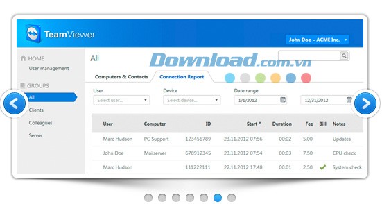 Tính năng tổng quan ghi chép kết nối