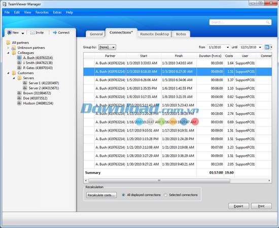 Các kết nối đã tạo