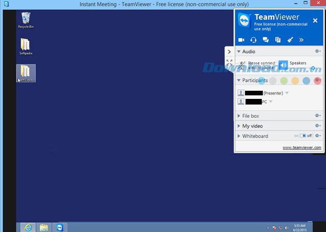 Giao diện của TeamViewer QuickJoin