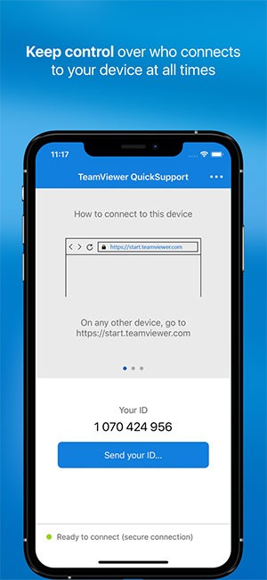 TeamViewer QuickSupport hỗ trợ kiểm soát danh sách kết nối