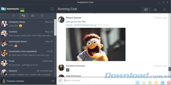 Teamwork Chat hỗ trợ ảnh động