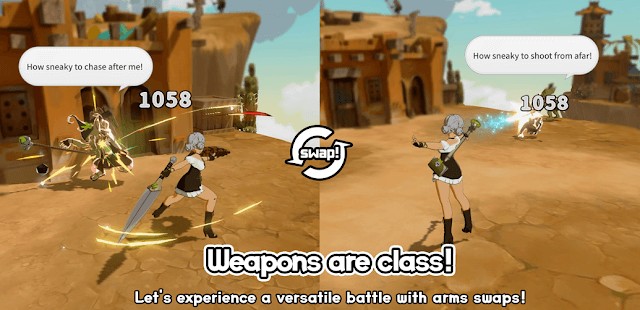 Thay đổi vũ khí mọi lúc, tự do chuyển đổi lớp nhân vật