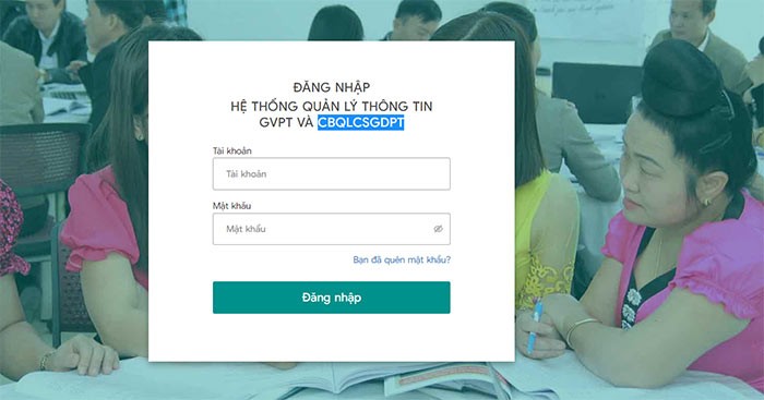 Giao diện đăng nhập hệ thống TEMIS