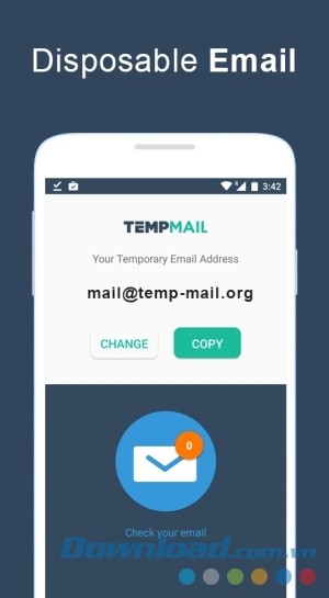 Temp Mail cho Android giúp bạn tạo thư tạm thời