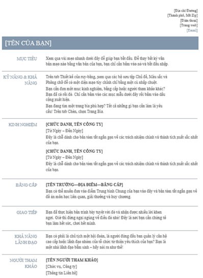 Hồ sơ cá nhân (Thiết kế không thời gian)