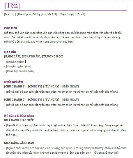 Hồ sơ cá nhân (Tím)