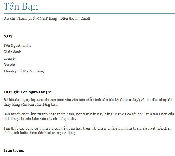 Thư xin việc (màu lam)