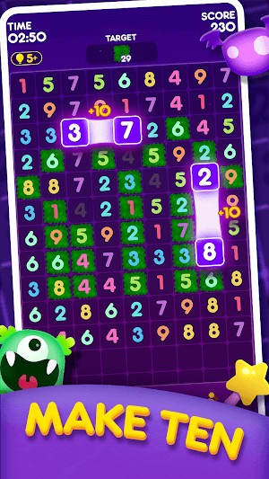 Ghép cặp số giống nhau hoặc có tổng bằng 10