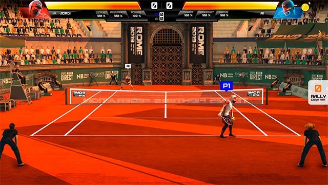 Chọn chế độ tập luyện với AI hoặc đấu online trong Tennis Fighters