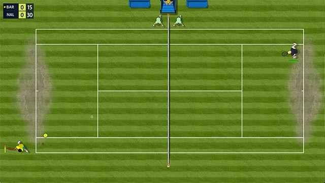 Góc nhìn từ trên xuống giúp bao quát toàn bộ diễn biến trên sân tennis