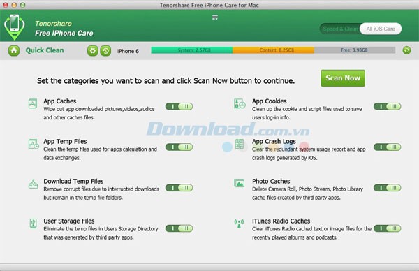 Tenorshare Free iPhone Care cho Mac