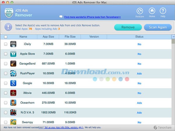 Tenorshare iOS Ads Remover cho Mac