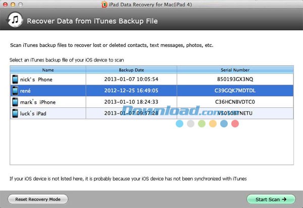 Tenorshare iPad Data Recovery for Mac