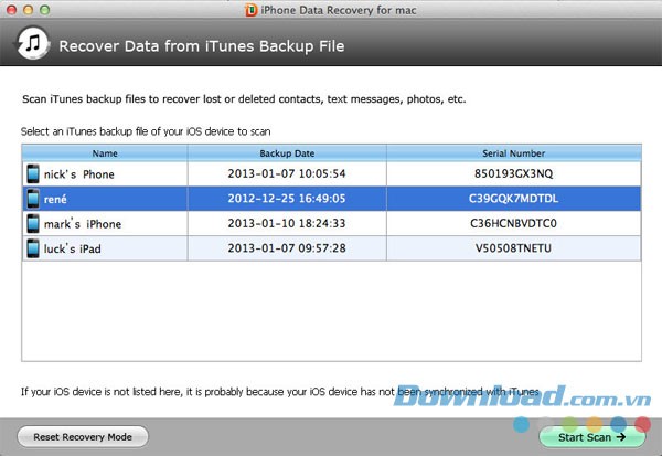 Tenorshare iPhone Data Recovery for Mac