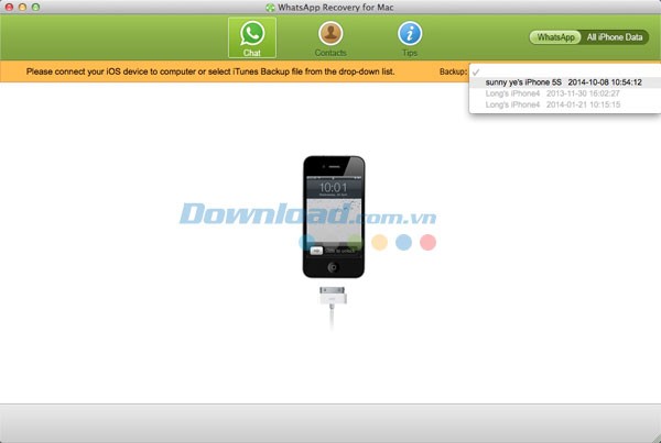 Tenorshare WhatsApp Recovery cho Mac