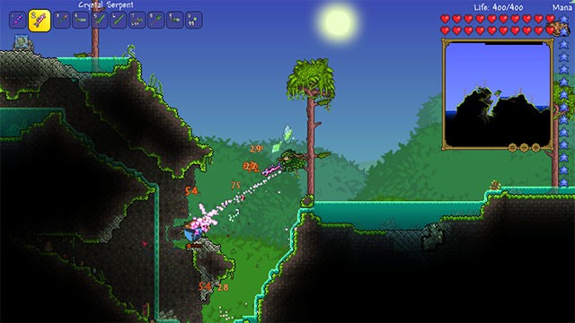 Đối đầu với nhiều thử thách, kẻ thù nguy hiểm trong thế giới Terraria game