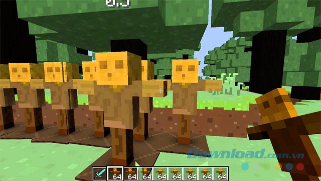 Đặt mô hình Training Dummy trong thế giới Minecraft