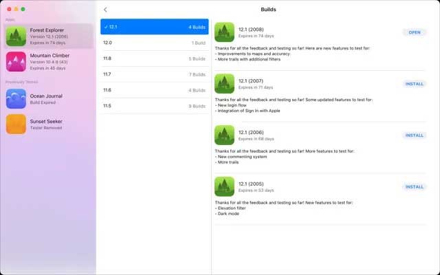 TestFlight hỗ trợ người dùng đưa ra phản hồi về những tính năng mà mình đã trải nghiệm
