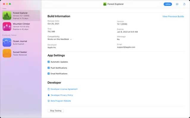 Thử nghiệm bản beta của app iOS, iPadOS, macOS, tvOS, watchOS và iMessage, App Clip