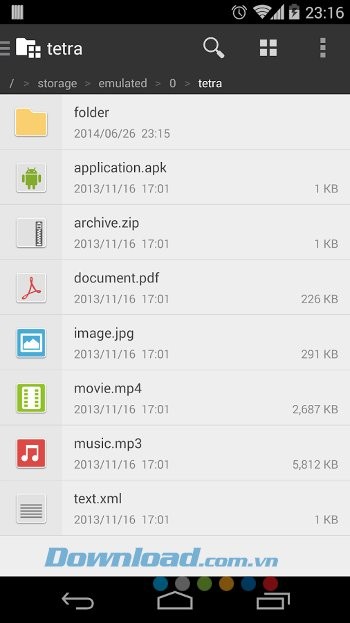 Quản lý tập tin hiệu quả với Tetra Filer Free