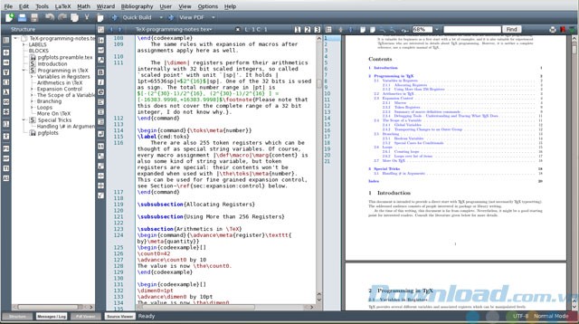 Giao diện phần mềm Texmaker