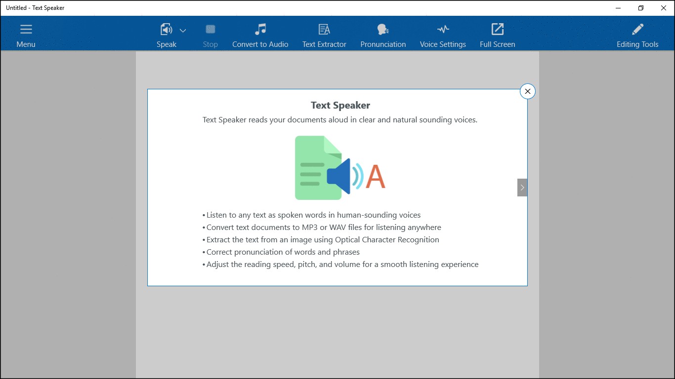 Text Speaker giúp chuyển văn bản sang âm thanh