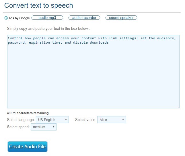 Text To Speech (TTS) là dịch vụ chuyển văn bản thành giọng nói trực tuyến miễn phí