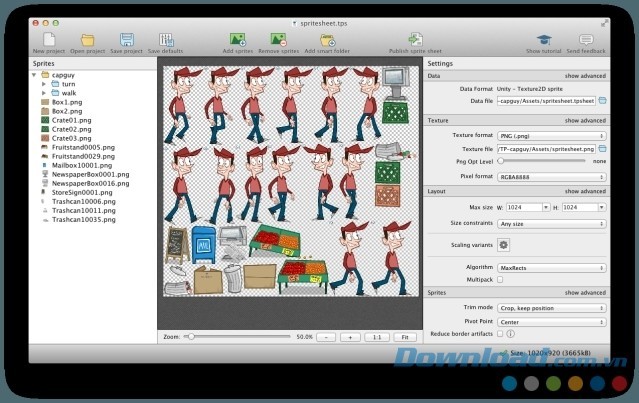 TexturePacker - Phần mềm tạo sprite sheet đơn giản cho các nhà phát triển game