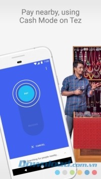 Thanh toán mua sắm nhanh qua Cash Mode của Tez cho Android