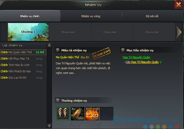 Nhiệm vụ trong game Thần thoại võ lâm