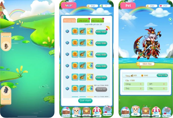 Giao diện chơi game Thần Thú AFK