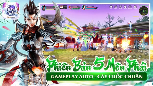 5 môn phái, gameplay auto, cày cuốc chuẩn