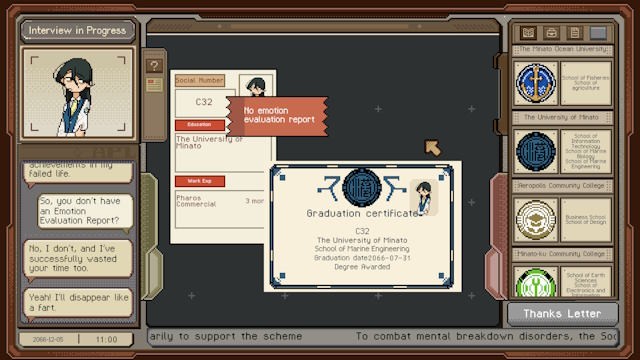 Thank You for Your Application là game mô phỏng phỏng vấn đầy ý nghĩa